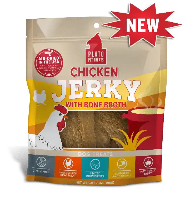 Plato Jerky Ckn W/ Bone Broth 16-oz