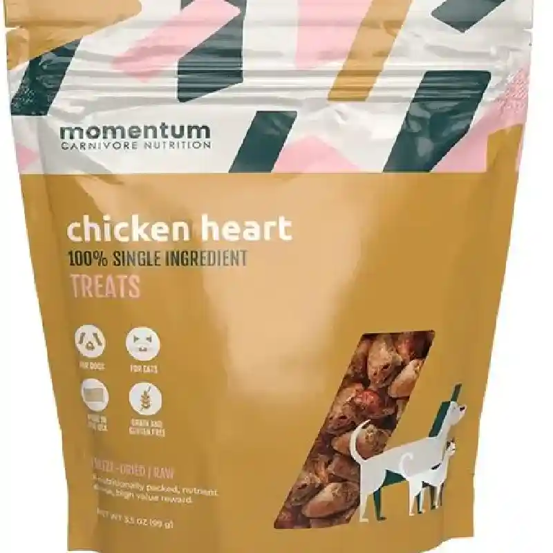 Momentum 3.5 Oz Dog Chicken Hearts Freeze Dried Treat Gf Ea