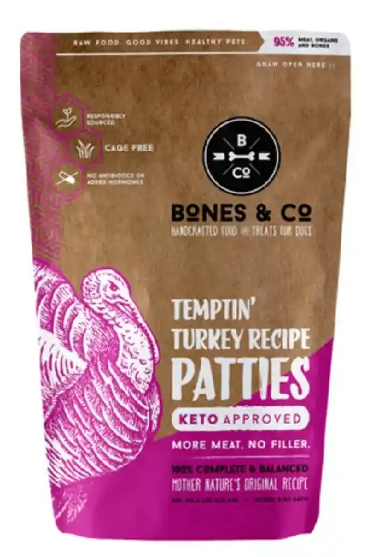 Bones & Co Dog Frzn Trky Patties 6#