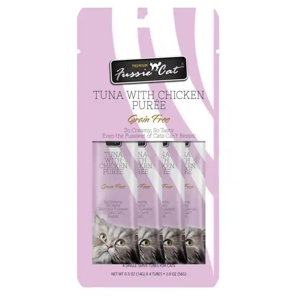 Fussie Cat Treat Tuna Ckn Puree 4/.05-oz