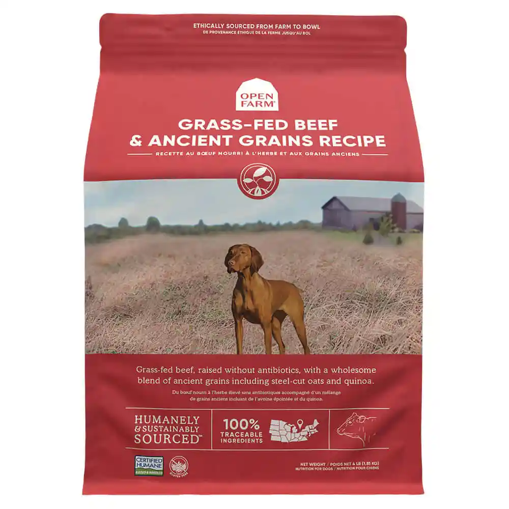 Open Farm Dog Grass Fed Beef & Ancient Grains Kibble 4 Lb