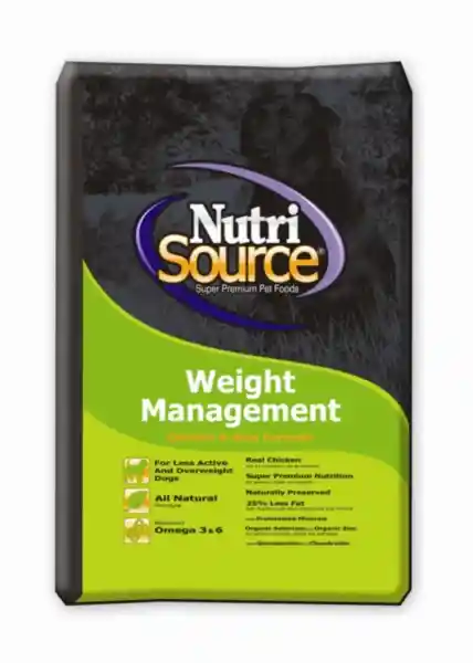 NutriSource Dog Ckn & Rice Weight Management 26#