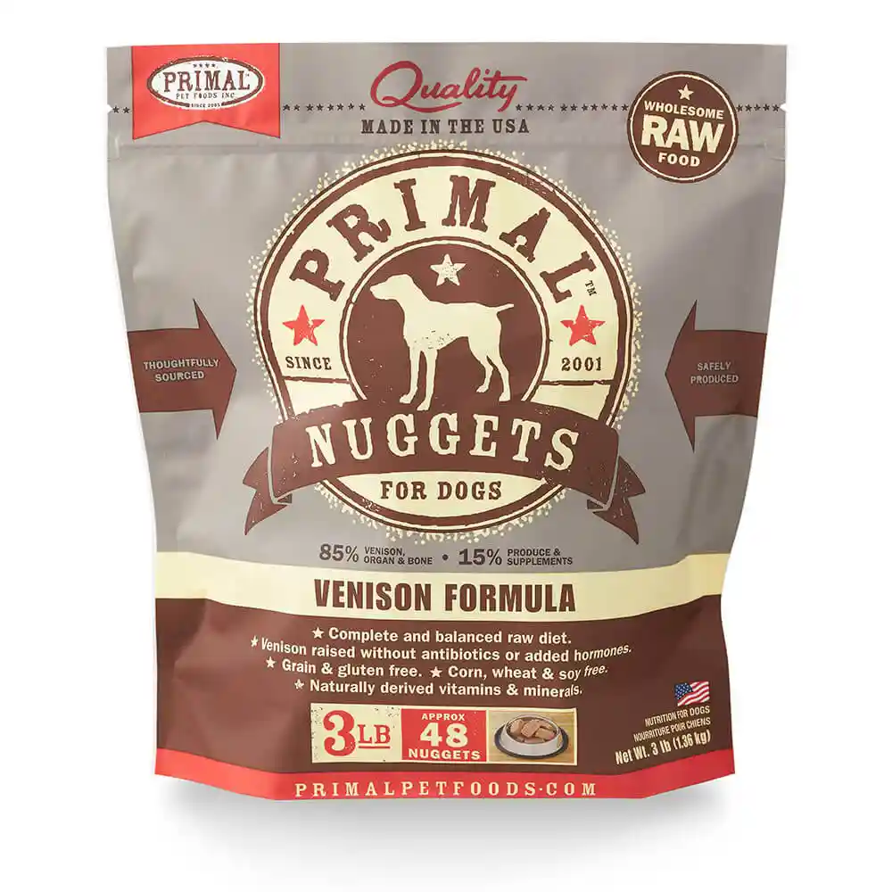 Primal Dog Frzn Vensn Nuggets 3#