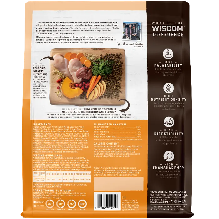 Earth Animal Dog Food Wisdom Air Dried Ckn 2#