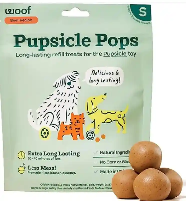 Woof Dog Treat Beef Pops Small 6oz