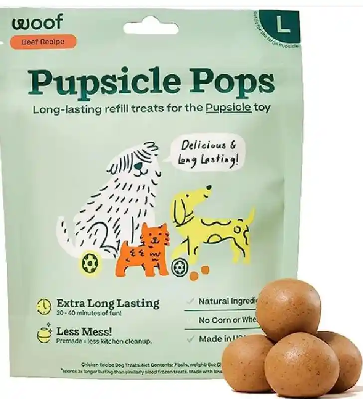 Woof Dog Treat Beef Pops Large 8oz