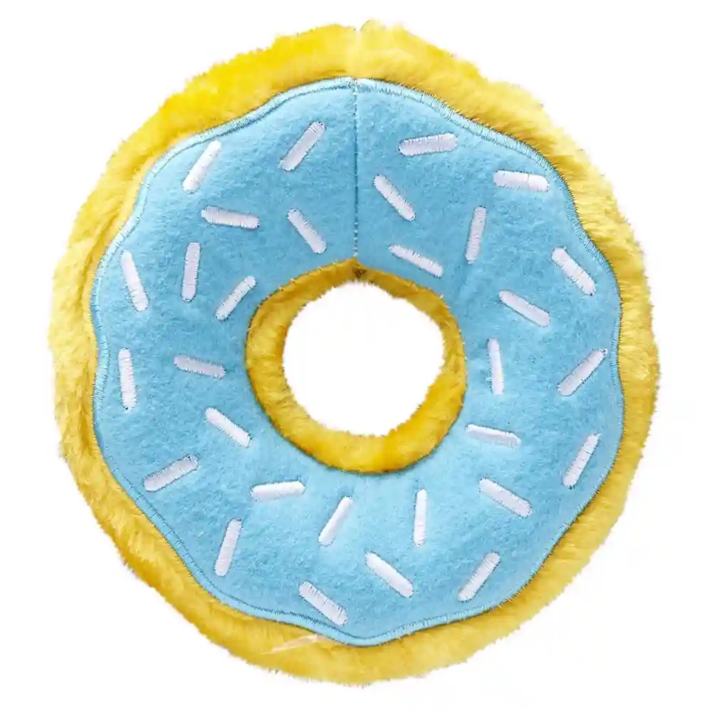 Donutz Blueberry Squeaky Plush No Stuffing Dog Toy Jumbo