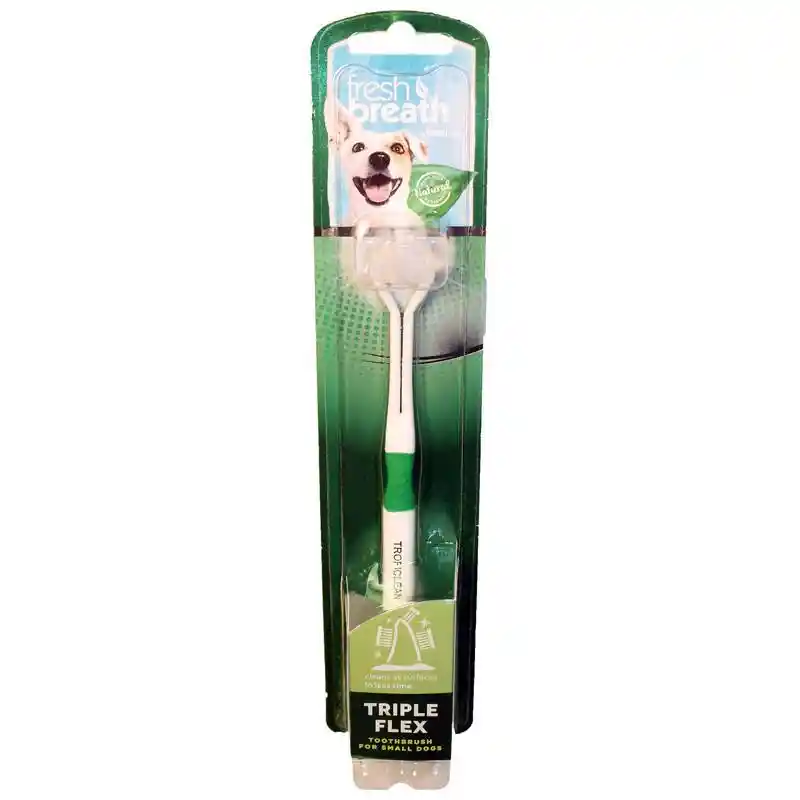 Tropiclean Fresh Breath Oral Care Triple Flex Toothbrush Dog Small