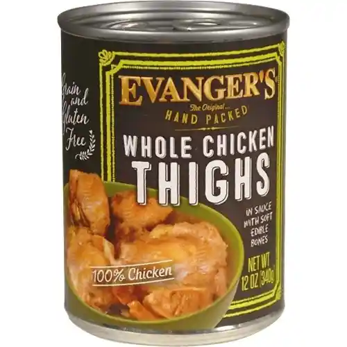 Evangers Dog Canned Hand Pack Whole Ckn Thighs 12