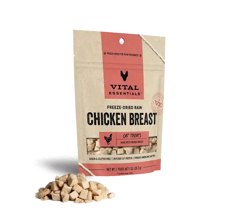 Vital E Cat FD Treat Ckn Breast 10z