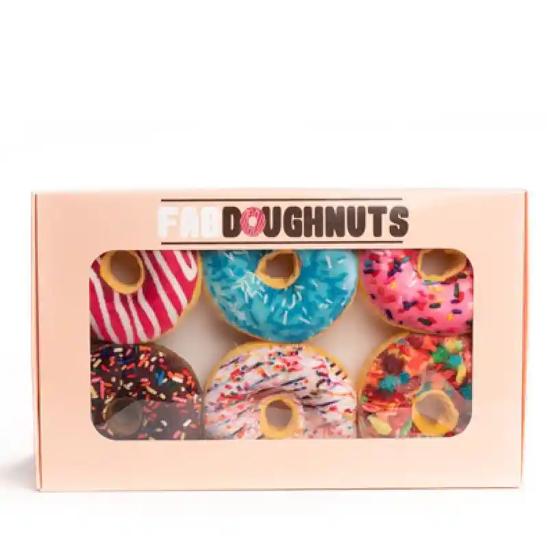 Fab Dog Toy Food Box of 6 Donuts