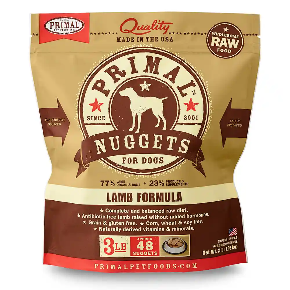 Primal Dog Frzn Lamb Nuggets 3#