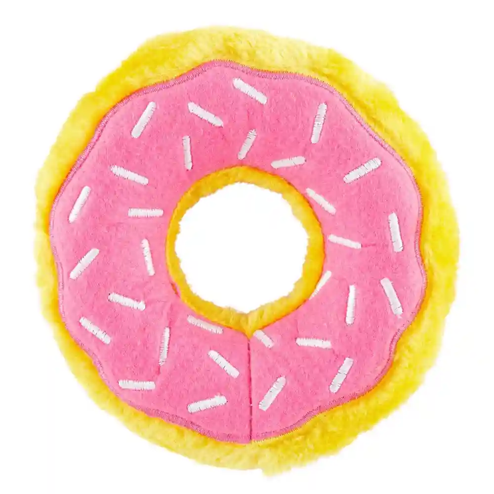 Donutz Strawberry Squeaky Plush No Stuff Toy Jumbo