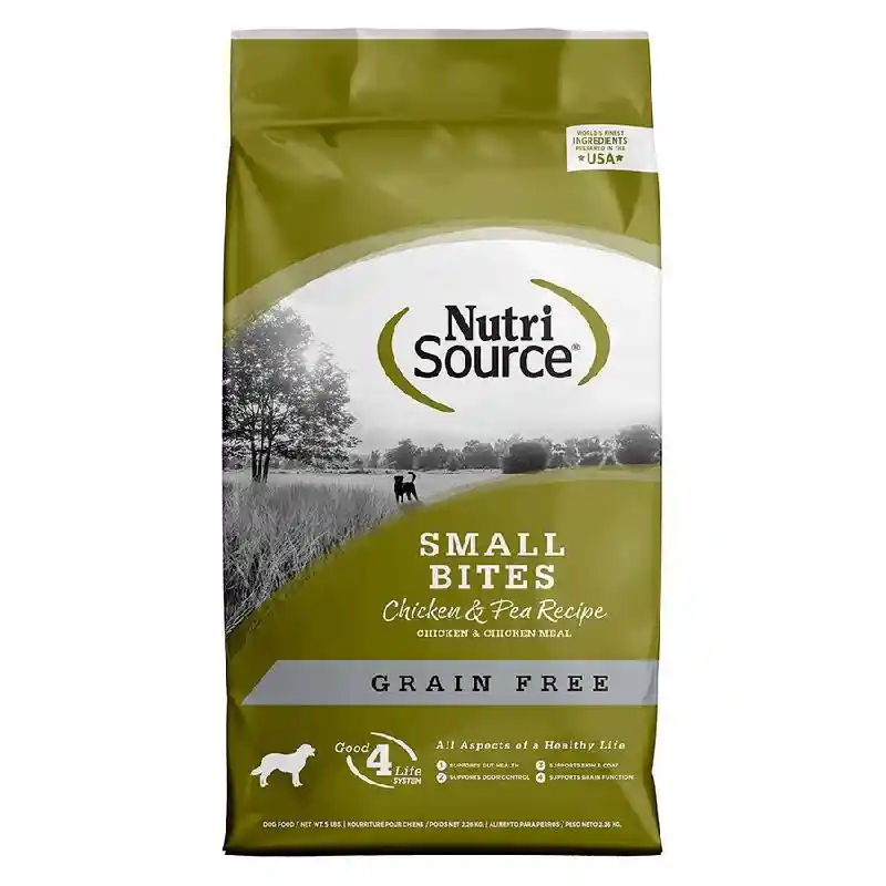 NutriSource Dog Ckn Pea Grain Free Sm Bites 5#
