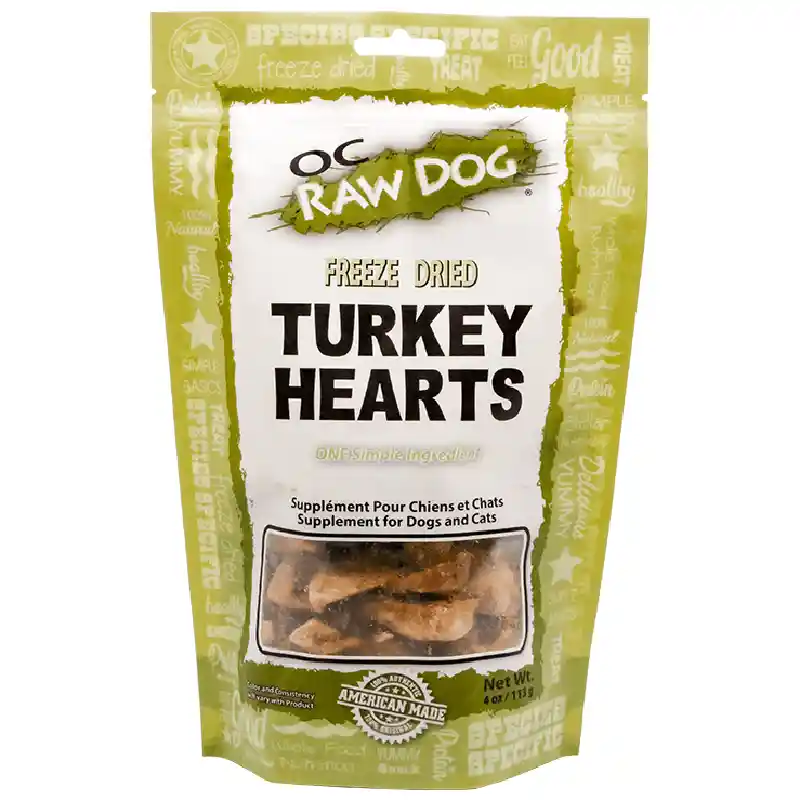 OC Raw Dog FD Turkey Hearts 4oz