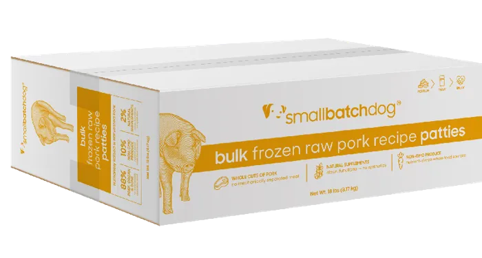 Small Batch Dog Frozen Pork Patties 18#