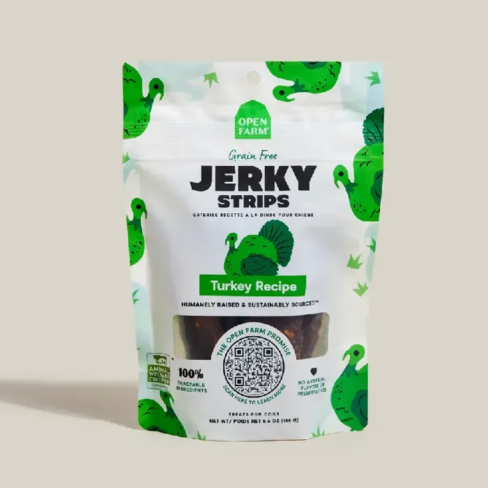 Open Farm Dog Jerky Strips Turkey 5.6-oz