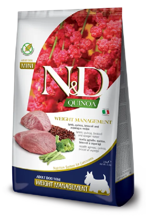 Farmina Nd Qunioa Gf Dog Weigh Management Lamb Broc Mini 5.5#