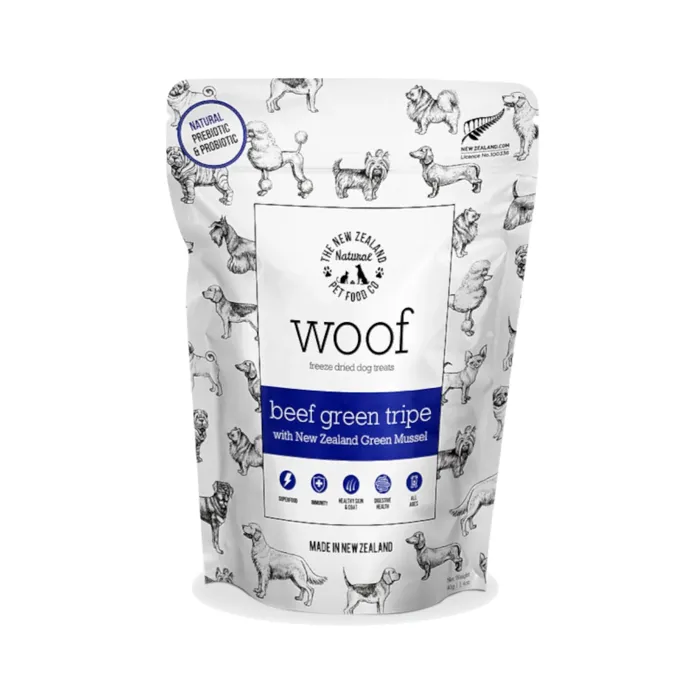 The New Zealand Nat Woof Beef Green Tripe 1.4-oz