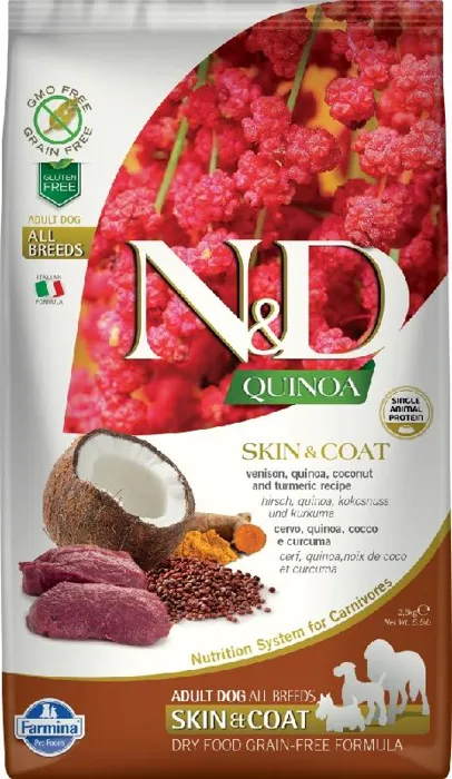 Farmina Dog Adult Quinoa GF Skin & Coat Vensn 5.5Lb