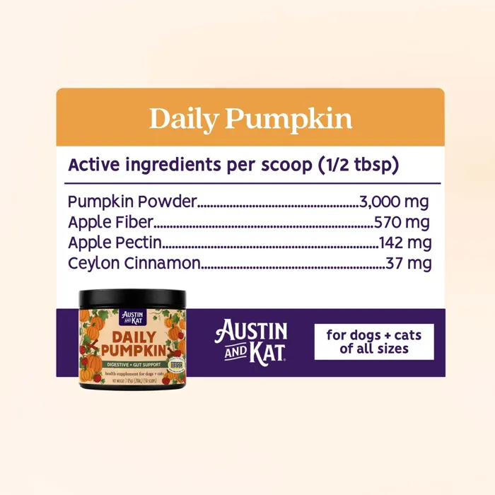 Austin & Kat Daily Pumpkin 200g ingredients graphic
