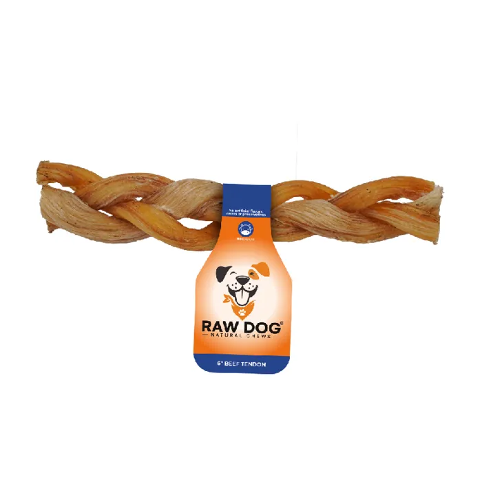 Raw Dog Chews Braided Bf Tendon 10"