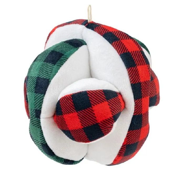 Tall Tails Dog Toy Holiday 2026 Plaid Ball Puzzle