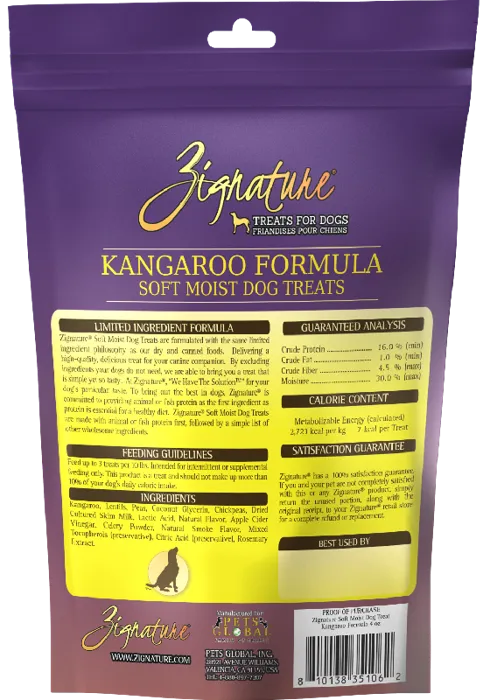 Zignature Soft  Dog Treat Kangaroo