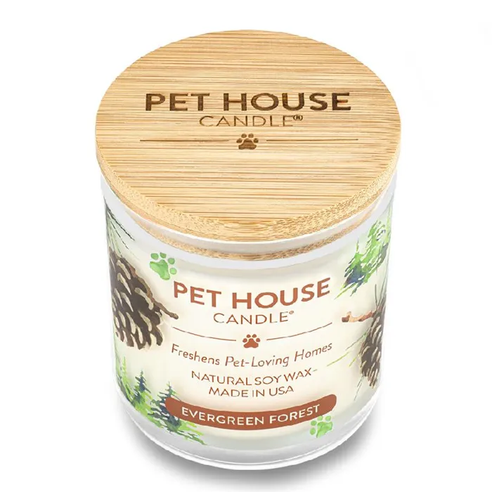 Pet House Candle Winter Evergreen Forest