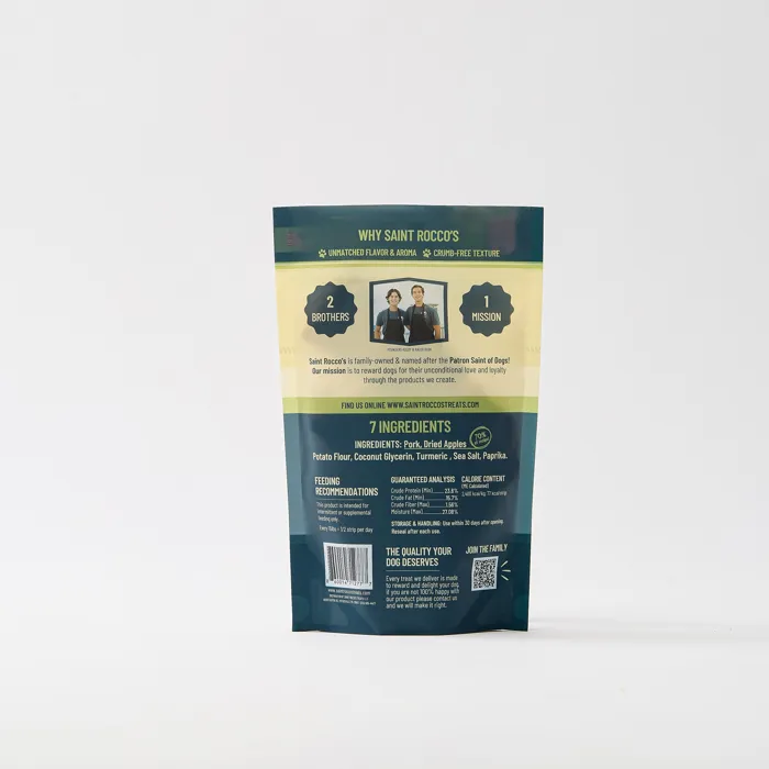 Saint Rocco's Pork & Apple 8oz treats back package