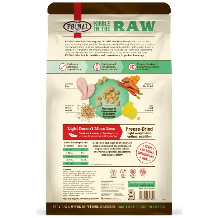 Primal Dog Kibble in the Raw Chicken 9#