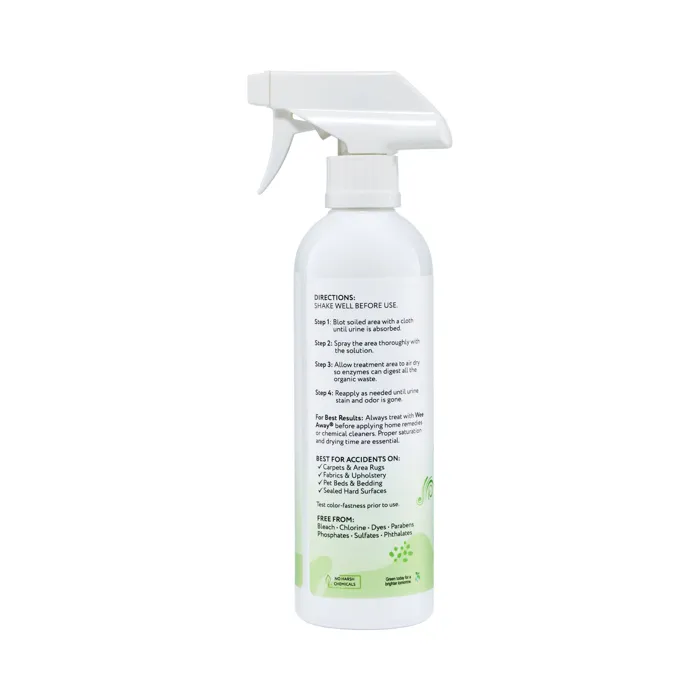 Wee Away X2 Cat Green Tea Stain Remover 16 oz back