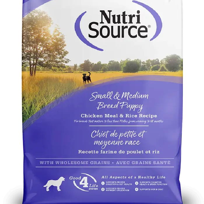 Nutrisource Small & Medium Breed Puppy Ckn Meal & Rice W/ Wholesome Grains Dry Dog Food, 26-lb