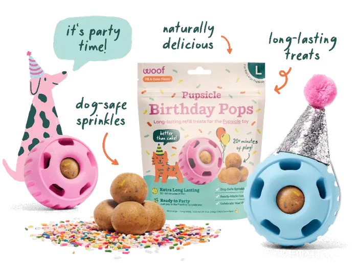 Woof Dog Treat Birthday Pops Large 8oz