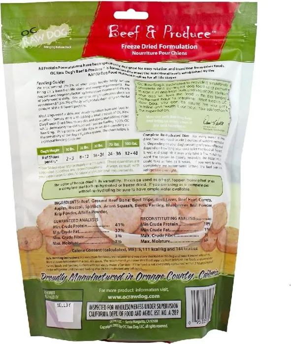 OC Raw Dog Freeze Dried Beef Sliders