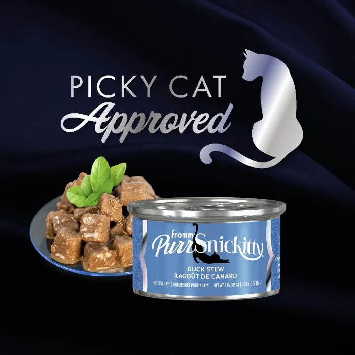 Fromm Cat Canned Purrsnickitty Pate' Duck Stew 3oz
