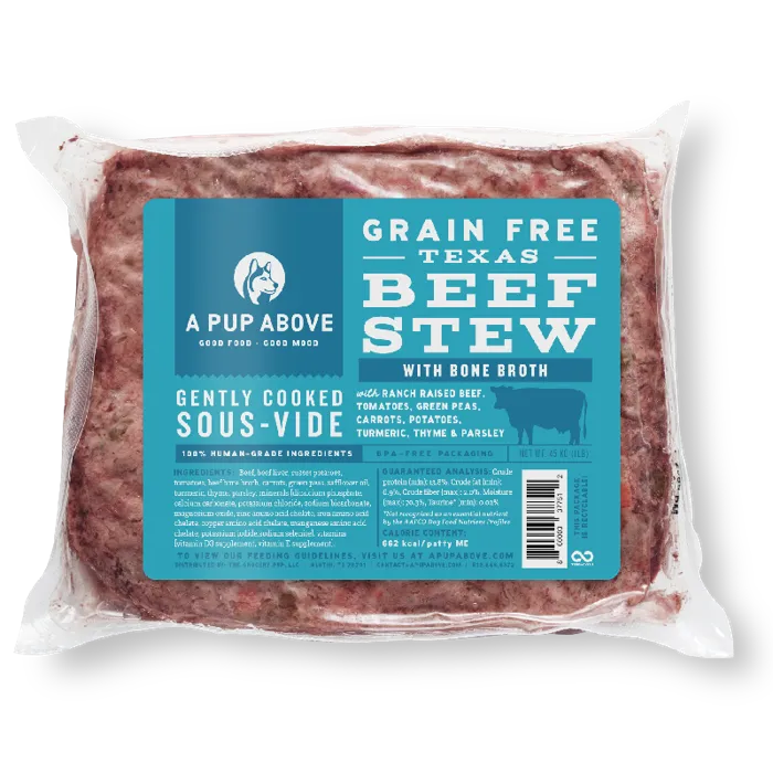 A Pup Above Texas Beef Stew Grain-free Gently Cooked Dog Food 1-lb